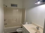 first floor full bath - shower curtain and mirror to be hung
